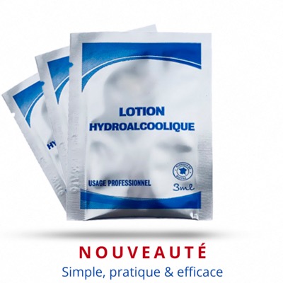 Lotion hydroalcoolique en format dosette de 3ml - Carton de 500