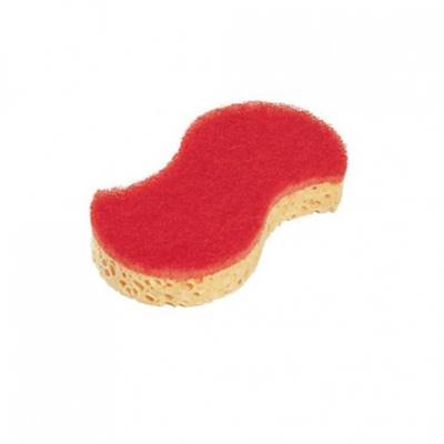 Tampon abrasif rouge sur éponge - Sponrex 92 - Sachet de 10