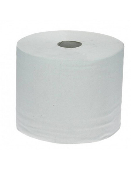 Bobine industrielle d'essuyage 1000 formats pure ouate blanc Ecolabel 2 plis 23.5x30.5cm - Colis de 2 bobines