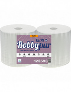Bobine industrielle d'essuyage 1500 formats pure ouate... 2