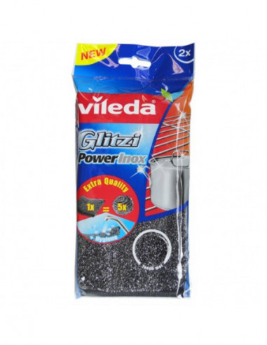 Eponge VILEDA PAD POWER INOX - Sachet de 2