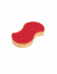 Tampon abrasif rouge sur éponge - Sponrex 92 - Sachet de 10