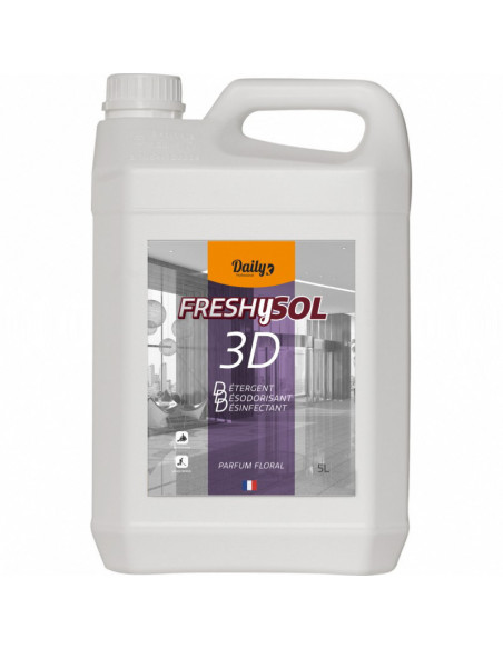 Détergent surodorant désinfectant sols et surfaces FRESHYSOL 3D - Bidon 5l
