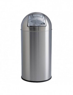 Poubelle en Inox brossé avec couvercle Push - 40L