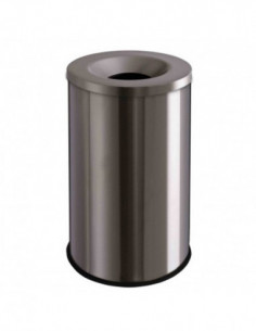 Poubelle inox brossé anti-feu - 30L