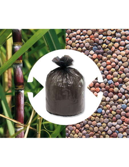 Sac Poubelle 110L Transparent Recyclé - Green Bag - Carton de 200 Sacs