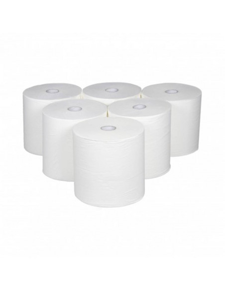 Essuie-mains Rouleau 150 m - 2 plis - AUTOCOUP'150 Ecolabel - Pure ouate blanc - Colis 6 rouleaux
