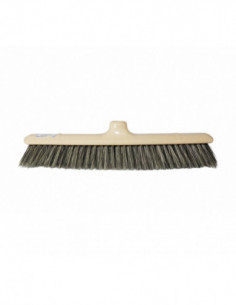 Balai soie grise 38 cm - Support plastique caramel -...