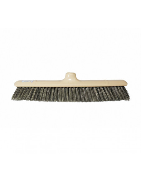 Balai soie grise 38 cm - Support plastique caramel - Douille à vis