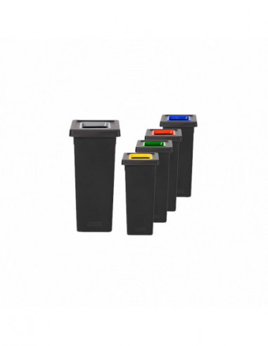 Poubelle tri sélectif 50L avec couvercle insert...