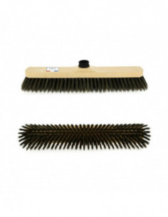 Balai soie grise 38 cm - Support plastique caramel -... 2
