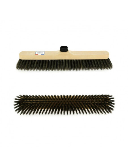 Balai soie grise 38 cm - Support plastique caramel - Douille à vis