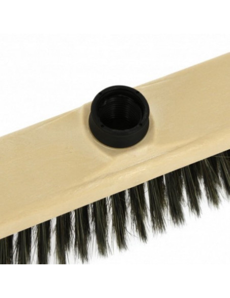 Balai soie grise 38 cm - Support plastique caramel - Douille à vis