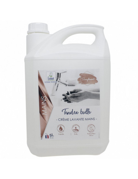 Crème lavante mains Ecolabel TENDRE BULLE - Bidon 5L