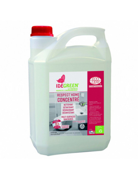 Détergent désinfectant sanitaire concentré RESPECT'HOME - Bidon 5l
