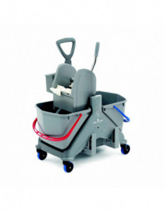 Chariot en polypropylène 2x15L avec presse à machoire -...
