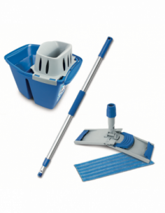 Kit de lavage EASY PRESS - Frange, seau, support et manche