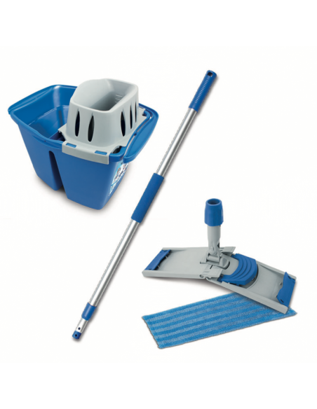 Kit de lavage EASY PRESS - Frange, seau, support et manche