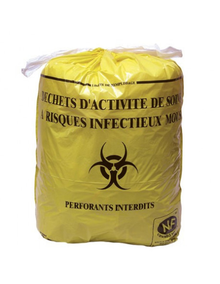 Sac Poubelle DASRI 20L - 19 microns - Carton de 500 Sacs