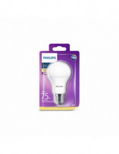 Ampoule LED standard dépolie PHILIPS - E27 11-75W - 3000K 2