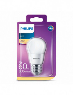 Ampoule LED sphérique dépolie PHILIPS - E27 7-60W - 2700K 2