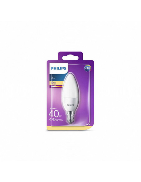 Ampoule LED flammes PHILIPS - E14 5,5-40W - 2700K