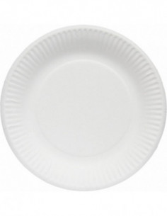 Assiette blanche en carton 100% biodégradable - Diamètre...