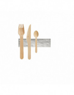 Set de couverts en bois (couteau, fourchette, cuillère à...