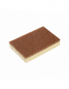 Tampon abrasif marron sur éponge - Sponrex 100 - Sachet...