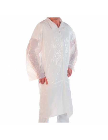 Blouse visiteur polyéthylène blanc -  TU - Carton de 100