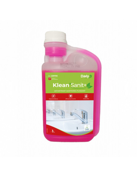 Détartrant sanitaires concentré Ecolabel KLEAN'SANIT+ Daily K - Bidon 1l doseur