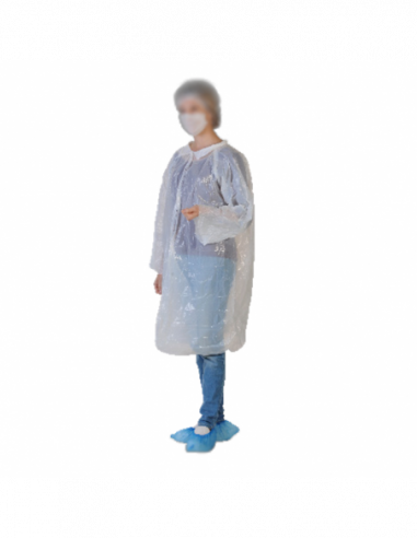 Kit visiteurs blanc : blouse, charlotte, masque...