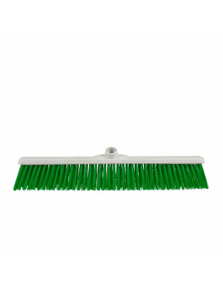 Balai de rue 60 cm vert - Support plastique recyclé - Douille inclinée
