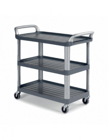 Chariot de service 3 plateaux - 4 roues -...