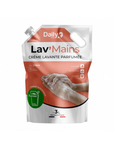 Crème lavante mains parfum amande douce LAV'MAINS - Poche 3l