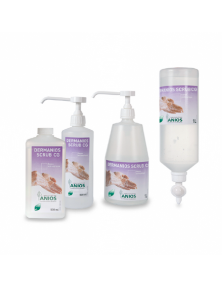 Savon antiseptique DERMANIOS SCRUB CG - Carton de 12 flacon 1L à pompe