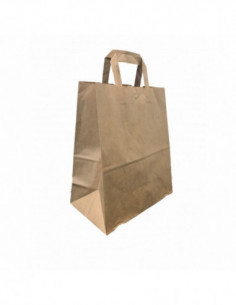 Sac cabas à poignées plates kraft brun - Carton de 250