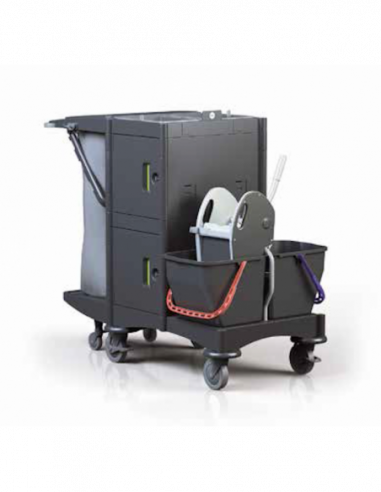 Chariot de ménage avec presse à mâchoires BRIX...