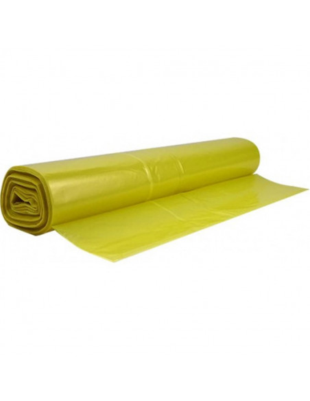 Sac Poubelle 110L Jaune translucide - 30 microns - Carton de 200 Sacs