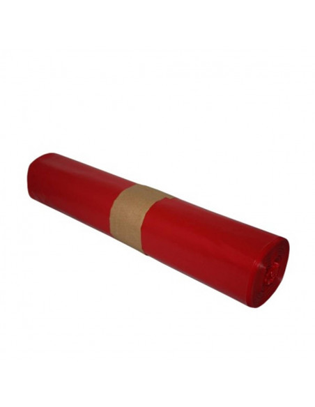 Sac Poubelle 110L Rouge - 30 microns - Carton de 200 Sacs