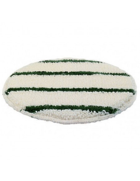 Disque coton "bonnette" rayures vertes - Spéciale nettoyage moquette en profondeur