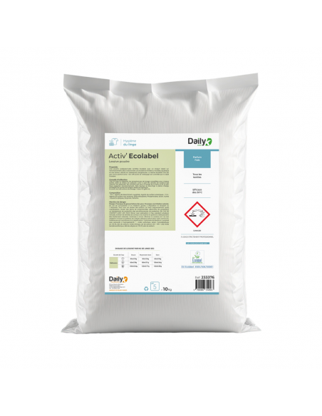 Lessive en poudre tous textiles ACTIV' ECOLABEL - Sac de 10 kgs