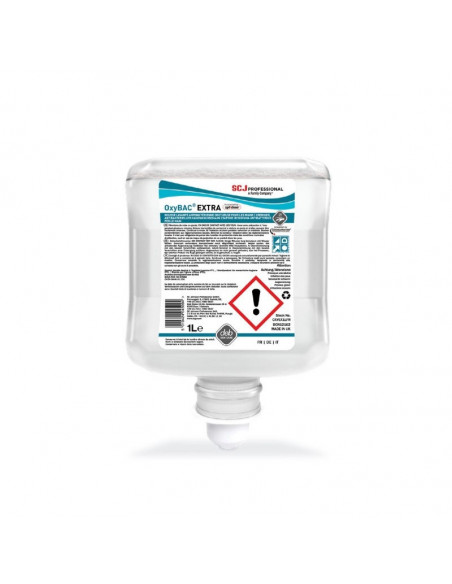 Mousse lavante mains antimicrobienne OXYBAC EXTRA - Carton de 6 recharges 1l