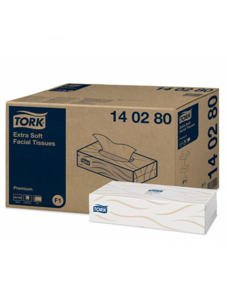 Mouchoirs blanc extra doux - 2 plis - Tork F1 - 30 boîtes de 100 feuilles