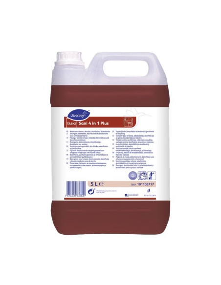 Nettoyant détartrant désinfectant désodorisant sanitaires - TASKI Sani 4 in 1 - Bidon 5l