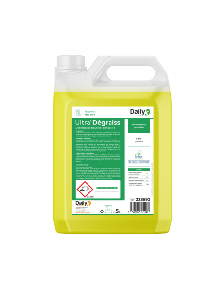 Dégraissant industriel concentré Ecolabel - Bidon 5l