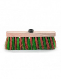 Balai coco zébré 29 cm - Monture bois - douille à vis