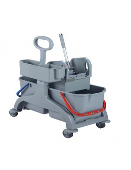 Chariot double seaux 2 X 18L avec presse à mâchoire