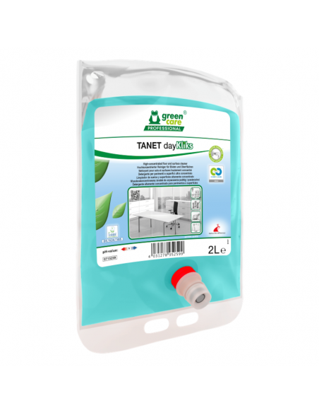Nettoyant sols et surfaces concentré Ecolabel - TANET dayKLIKS - Lot de 2 poches de 2l
