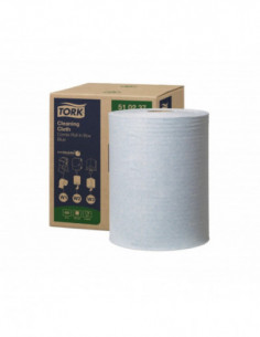Chiffon de nettoyage bleu TORK W1 - Bobine de 400 formats